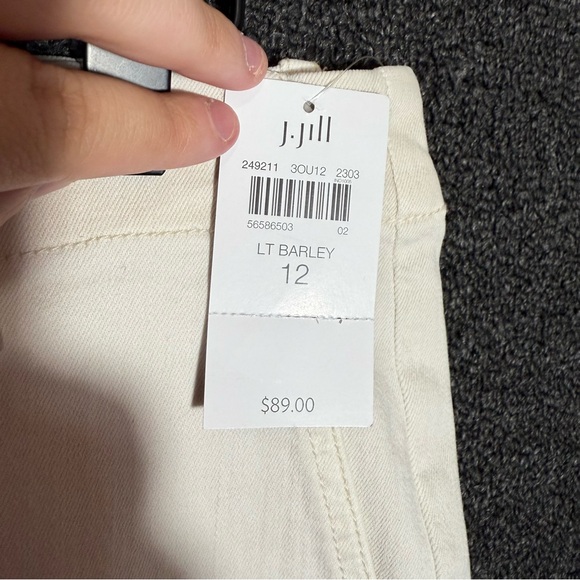 NWT J. Jill Womens High Rise Denim Cream Pants, Size 12 - Picture 6 of 7